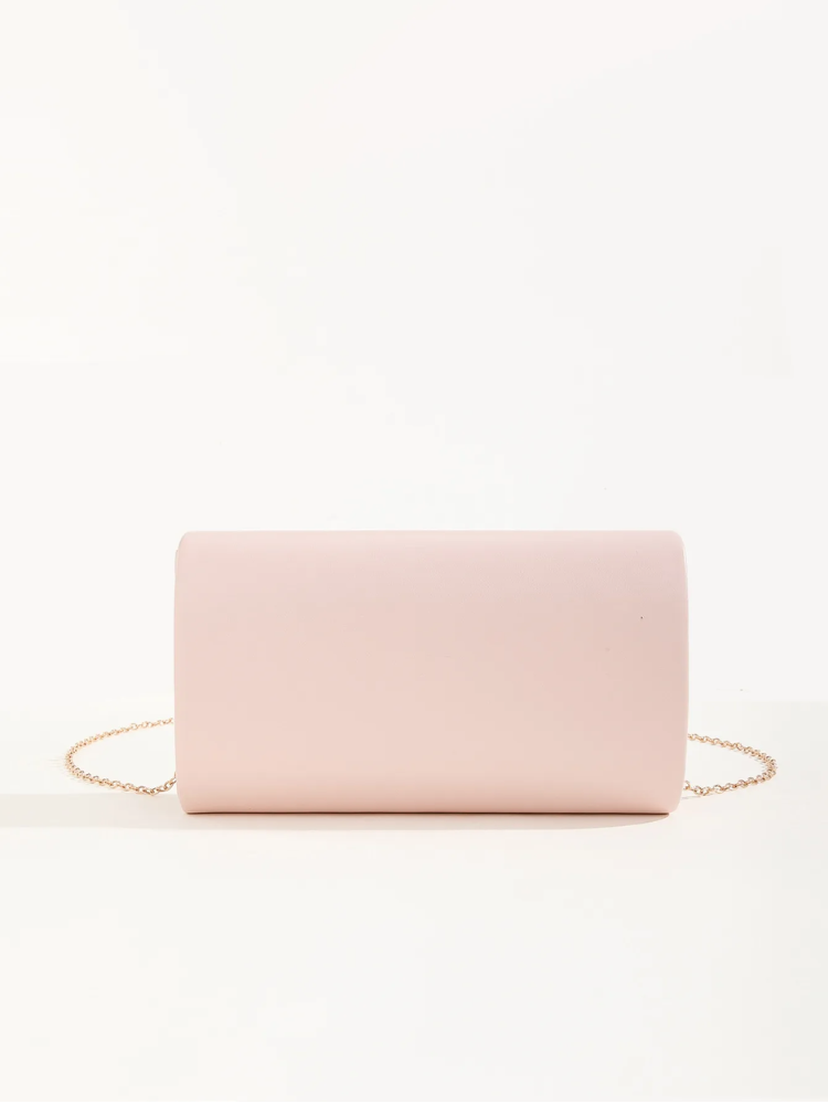 Chic Evening Clutch Bag – Sophisticated Black Shoulder Purse with Gold Chain