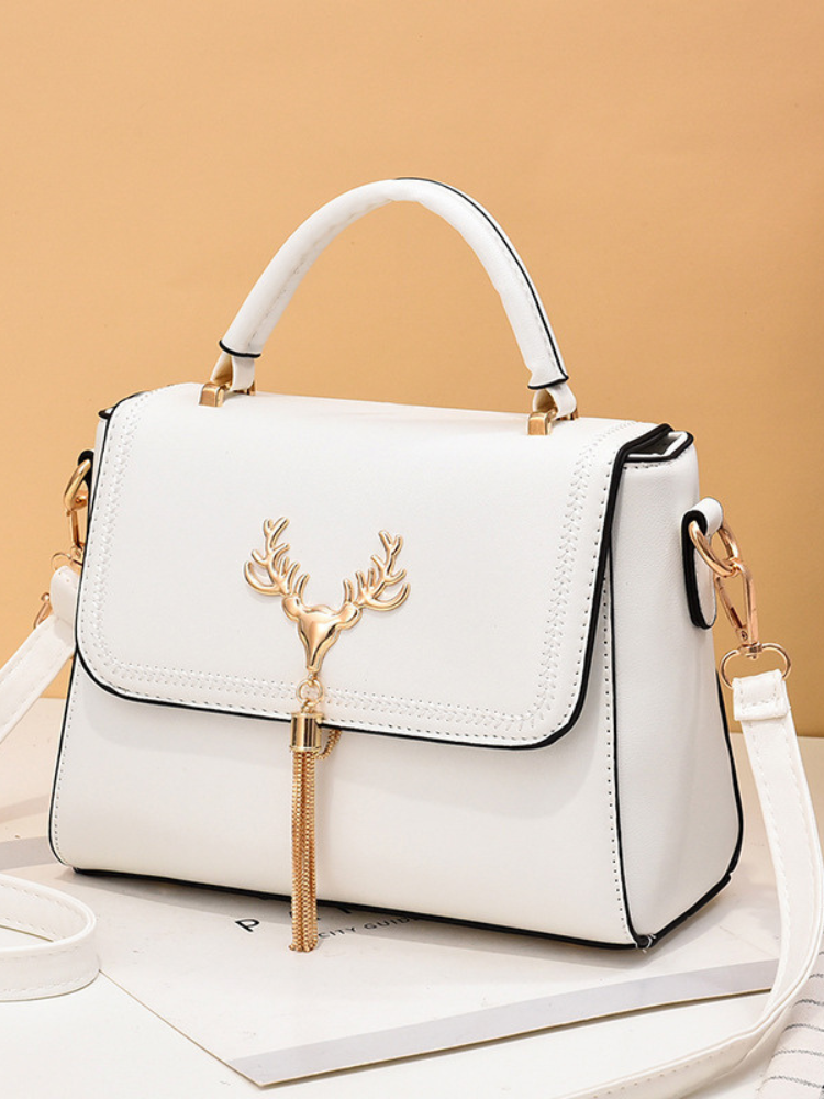 Chic Women’s Deer Head Shoulder Bag – Stylish Handbag with Tassel Detail