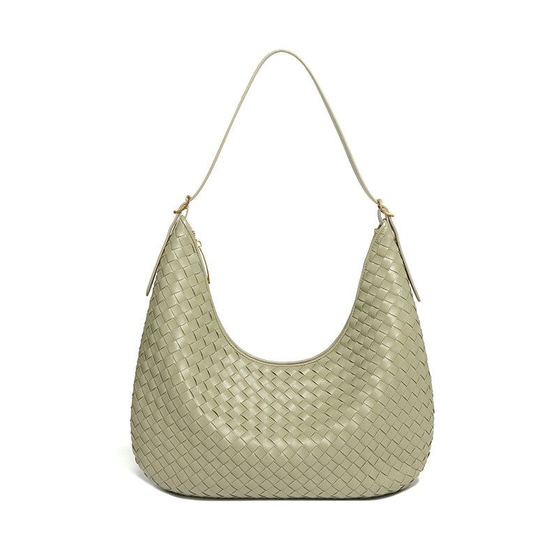 Woven Leather Shoulder Bag – Elegant & Versatile for Everyday