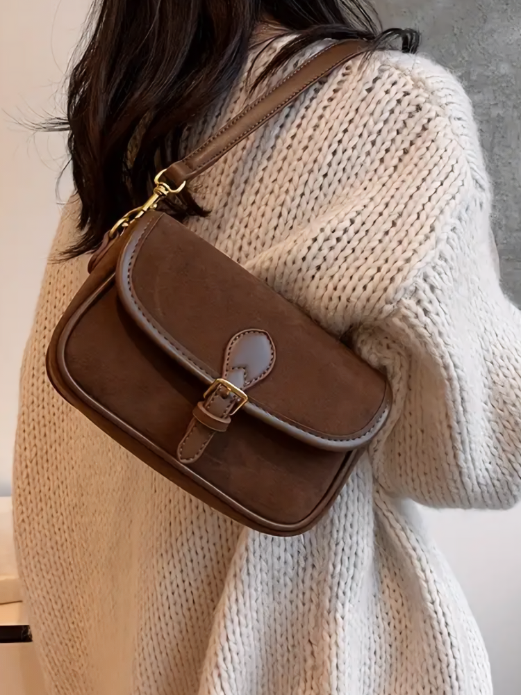 Vintage Suede Crossbody Bag – Chic, Compact & Everyday Ready