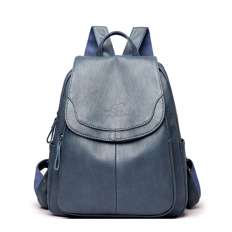 Soft Leather Vintage Backpack – Classic & Functional Everyday Design