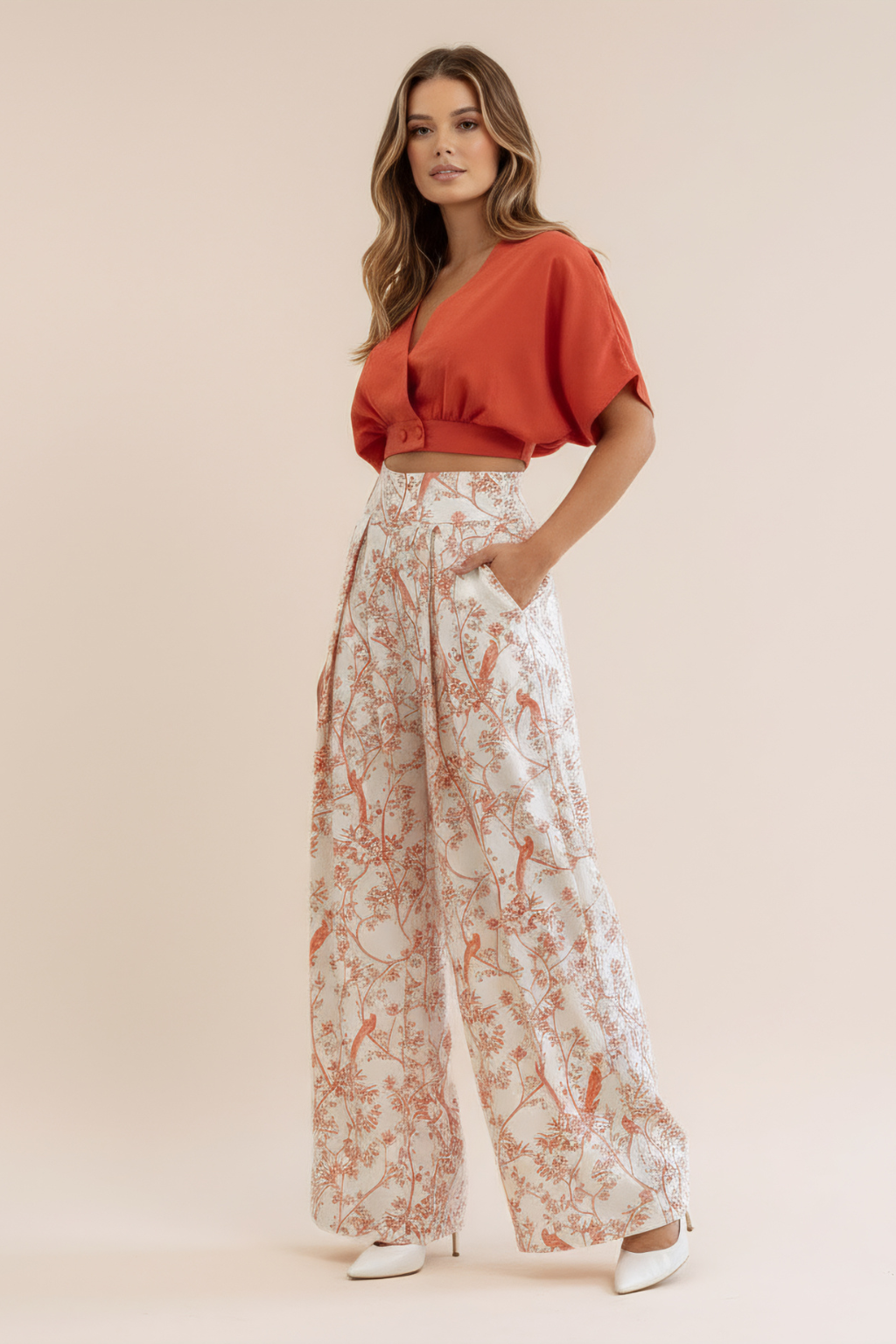 Chic Floral Two-Piece Set – Flowy Silhouette & Effortless Poise