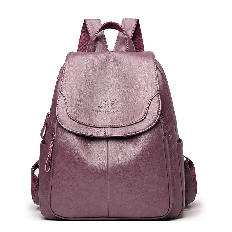 Soft Leather Vintage Backpack – Classic & Functional Everyday Design