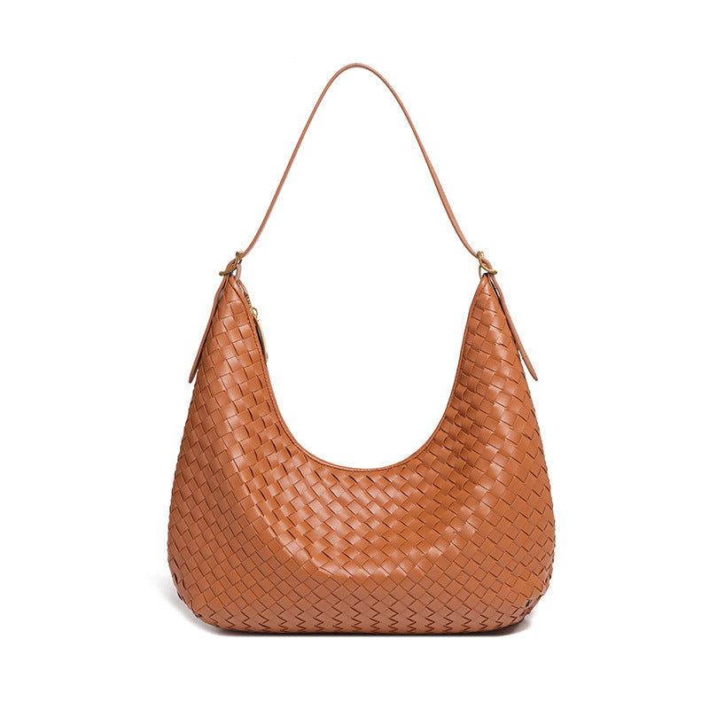 Woven Leather Shoulder Bag – Elegant & Versatile for Everyday