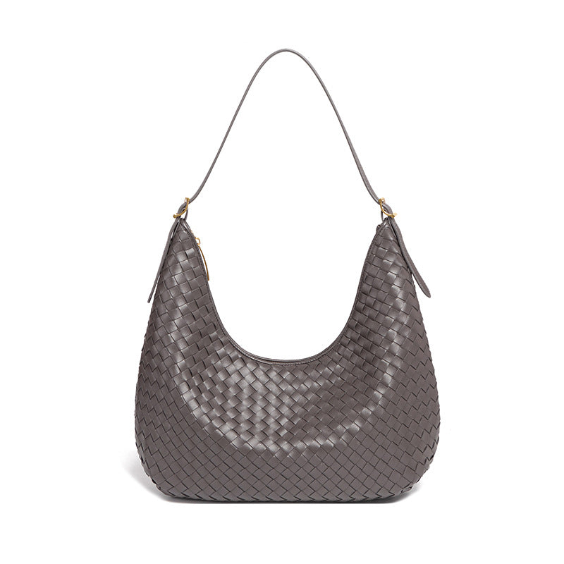 Woven Leather Shoulder Bag – Elegant & Versatile for Everyday
