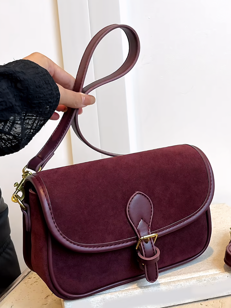 Vintage Suede Crossbody Bag – Chic, Compact & Everyday Ready