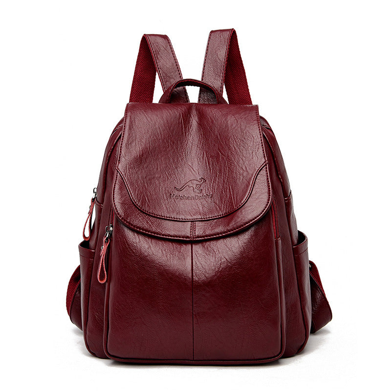 Soft Leather Vintage Backpack – Classic & Functional Everyday Design