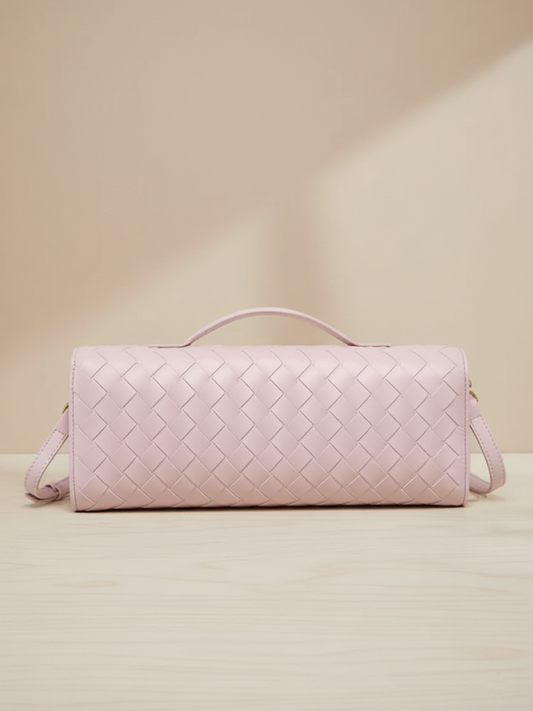 Elegant Woven Leather Shoulder Bag – Modern Sophistication