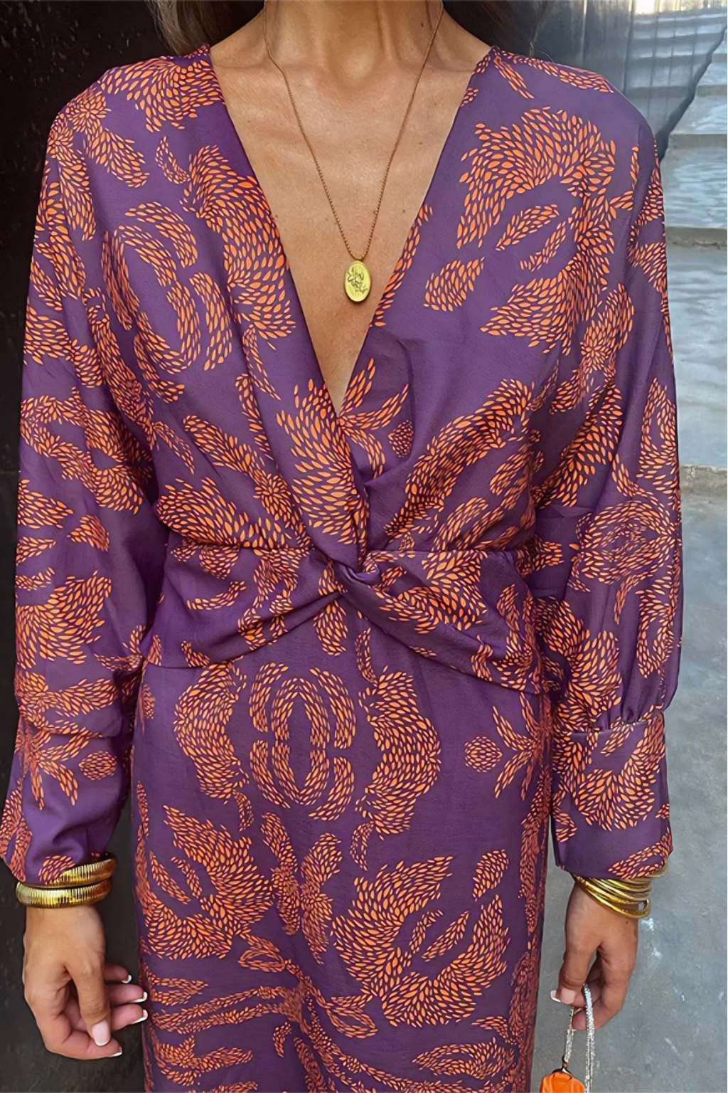 Boho Luxe Wrap Maxi Dress – Relaxed Fit with Statement Print