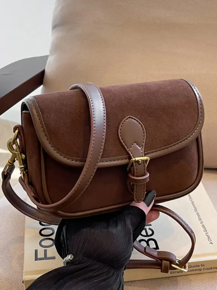 Vintage Suede Crossbody Bag – Chic, Compact & Everyday Ready
