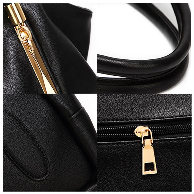 Women's Structured Tote Bag – Pleated Silhouette & Gold Charm Detail