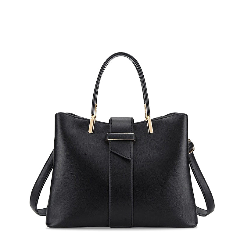 Women's Structured Tote Handbag – Top Handle & Gold-Tone Hardware Detail