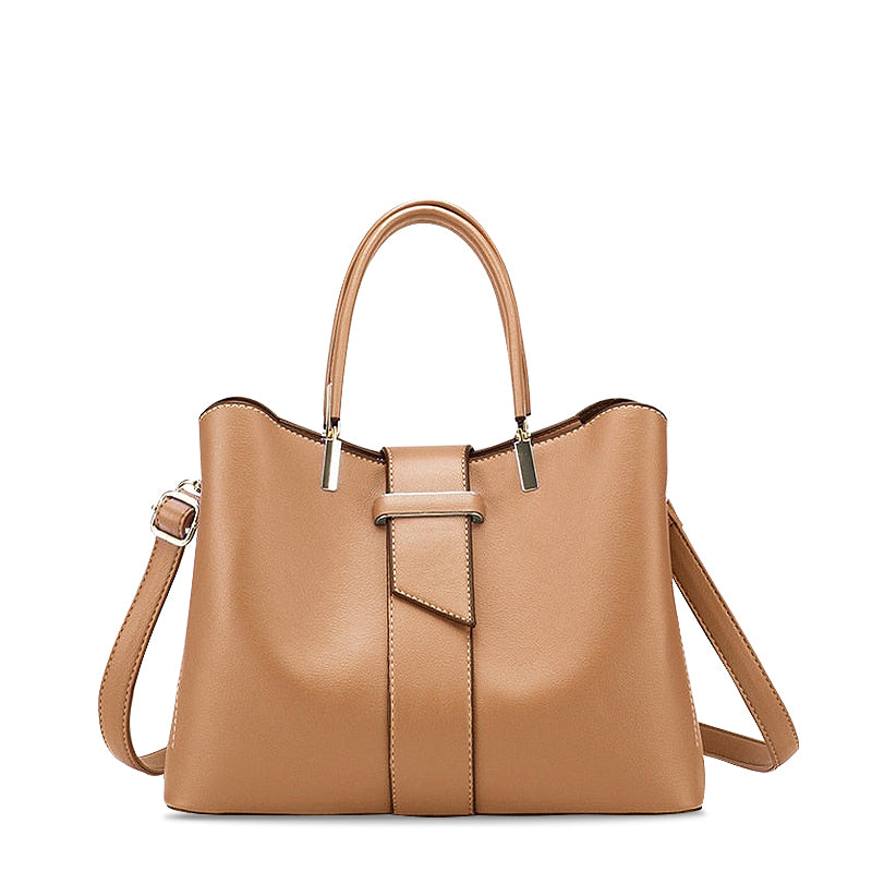 Women's Structured Tote Handbag – Top Handle & Gold-Tone Hardware Detail