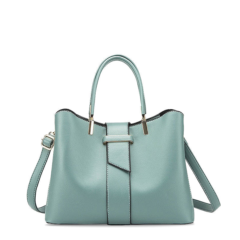 Women's Structured Tote Handbag – Top Handle & Gold-Tone Hardware Detail