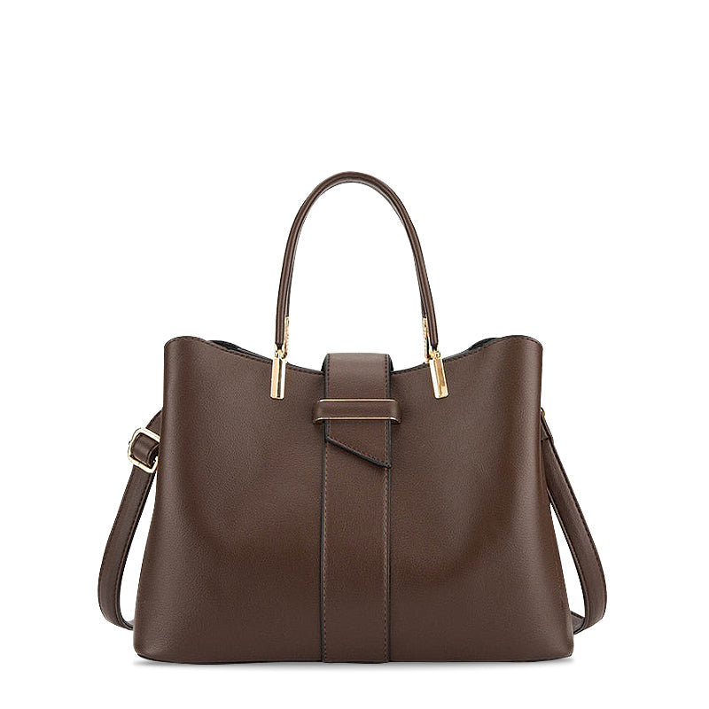 Women's Structured Tote Handbag – Top Handle & Gold-Tone Hardware Detail