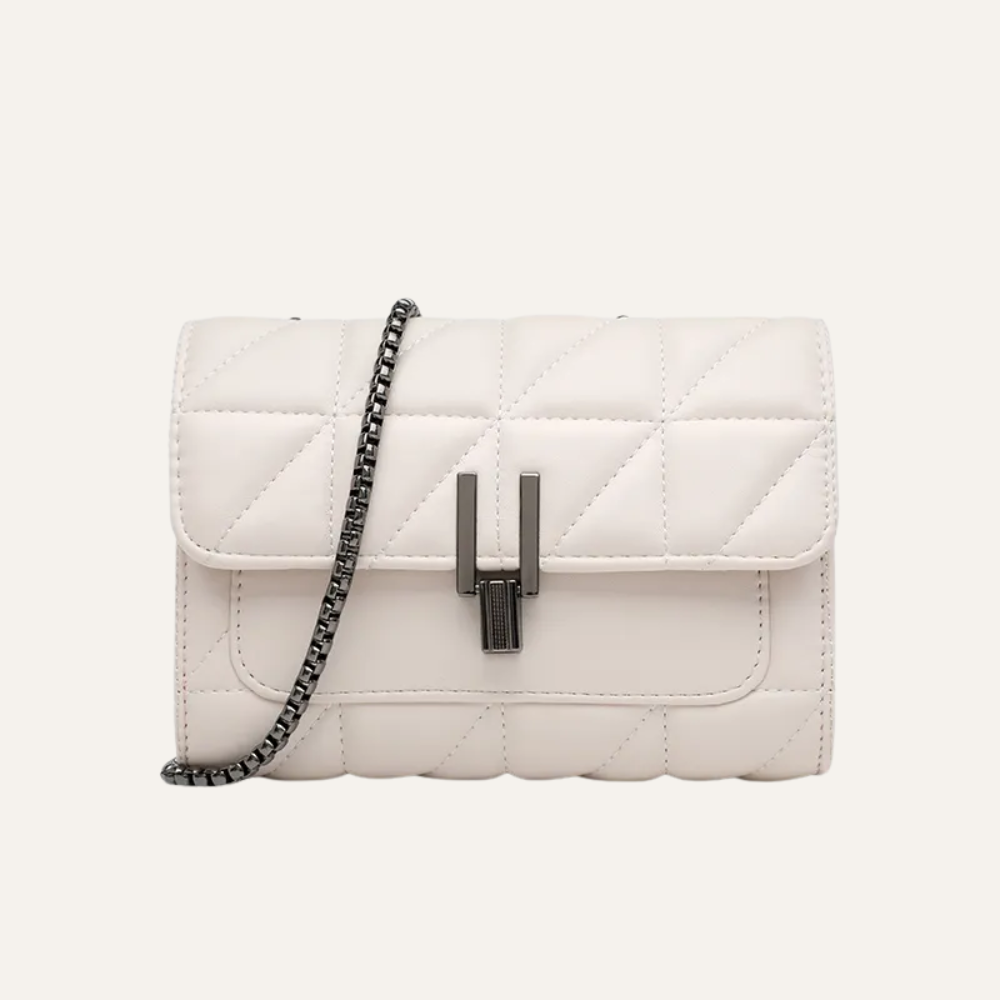 Women's Quilted Crossbody Bag – Chain Strap & Gunmetal Clasp Detail
